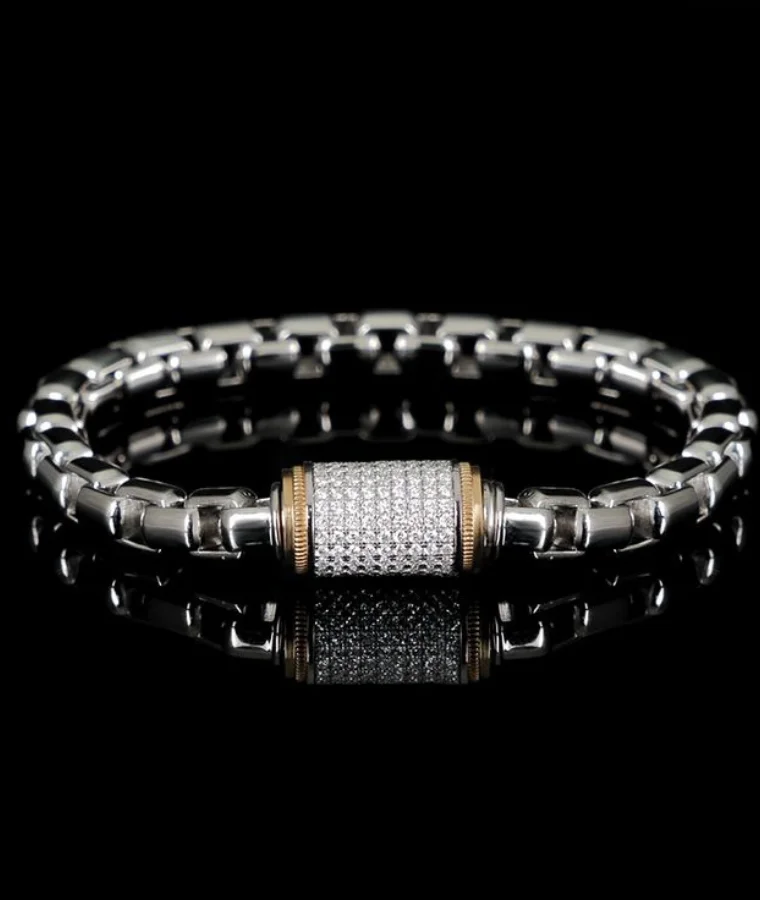 mens solitaire lab grown diamond bracelets