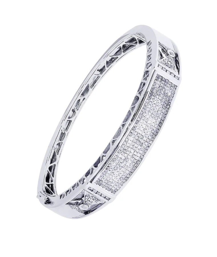Mens White Gold Lab Grown Diamond Bracelets