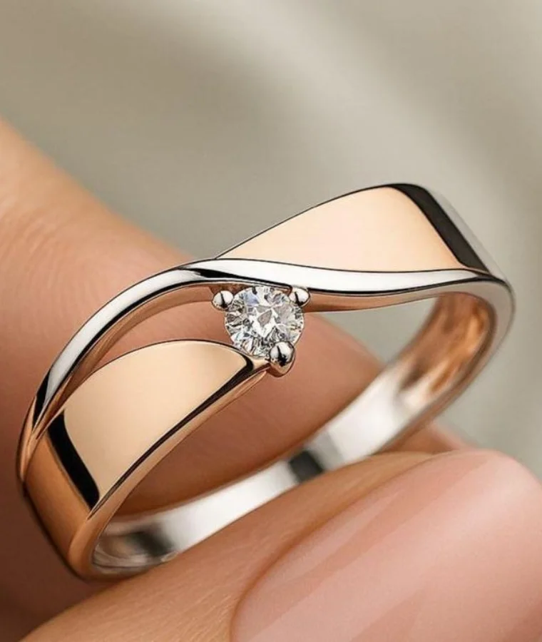 womens rose gold natural diamond rings