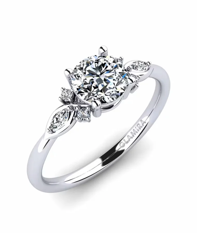 womens white gold natural diamond rings