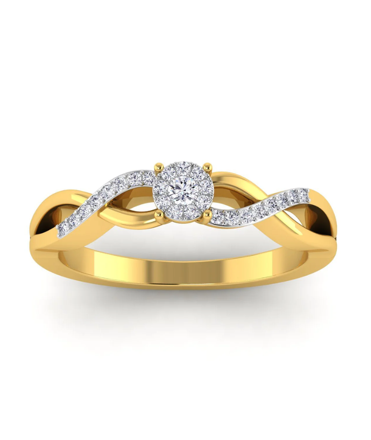 womens gold natural diamond rings