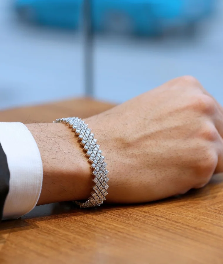 mens authentic lab grown diamond bracelets