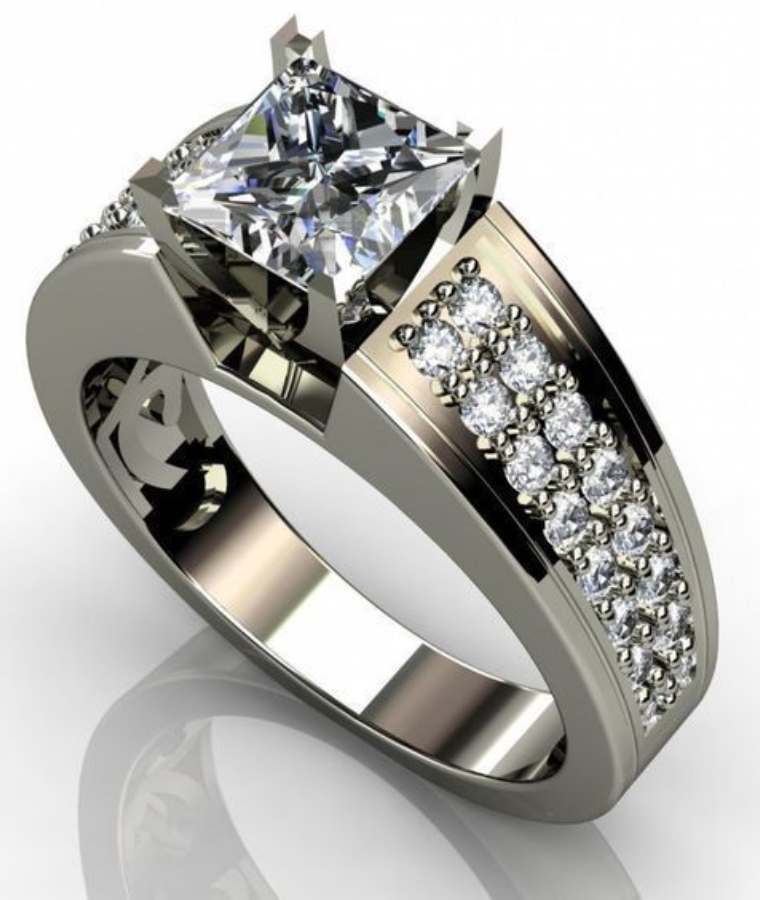 mens white gold lab grown diamond rings