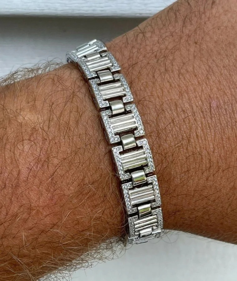 Mens Certified lab grown diamond bracelets