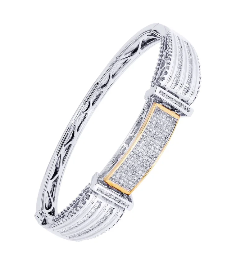 mens silver lab grown diamond bracelets