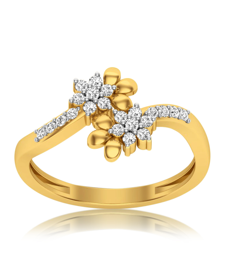 womens gold natural diamond rings