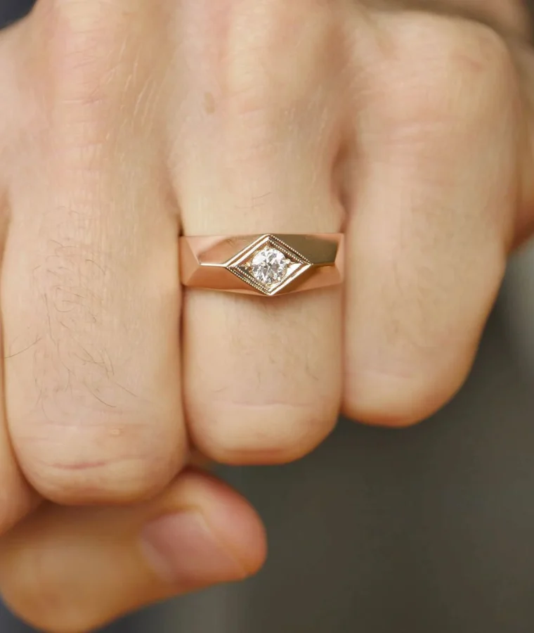 mens statement natural diamond rings