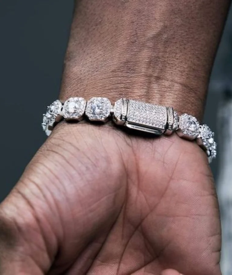 mens authentic lab grown diamond bracelets