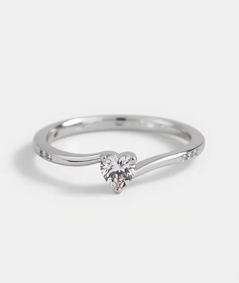 womens silver lab grown diamond rings