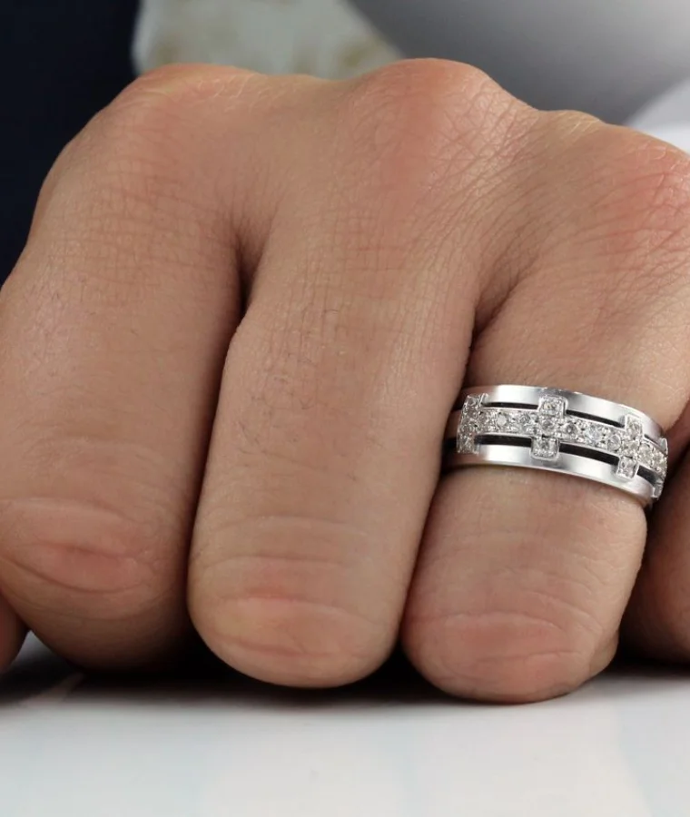 Mens Platinum Lab Grown Diamond Rings