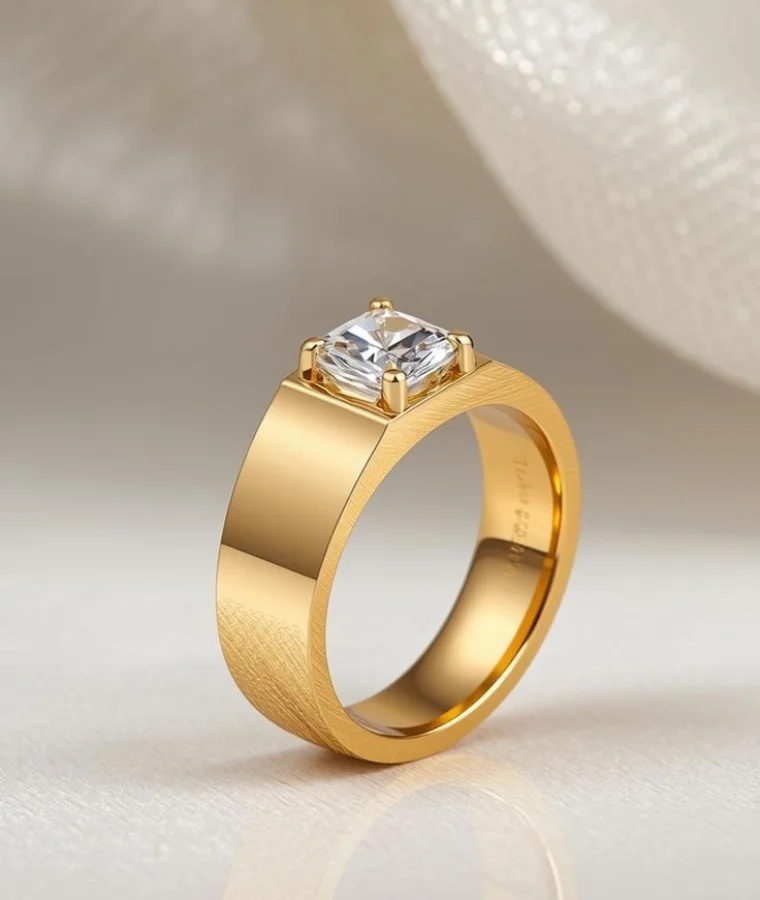 Mens Signet Natural Diamond Rings