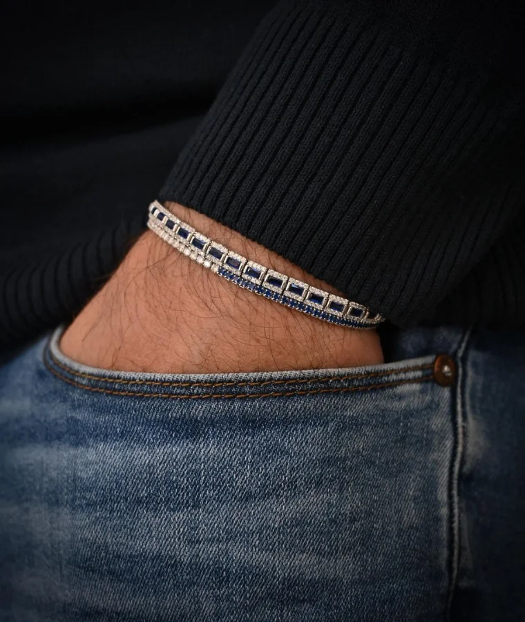 mens designer lab grown diamond bracelets