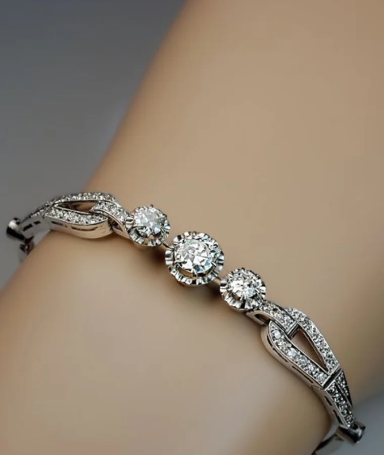 womens platinum lab grown diamond bracelets