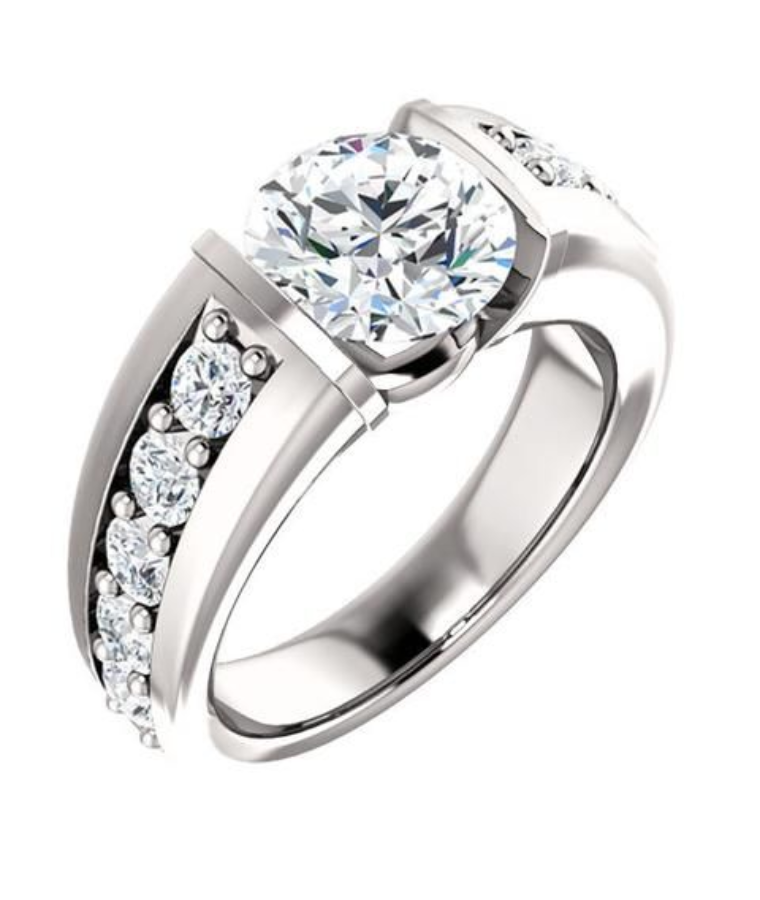 mens white gold lab grown diamond rings