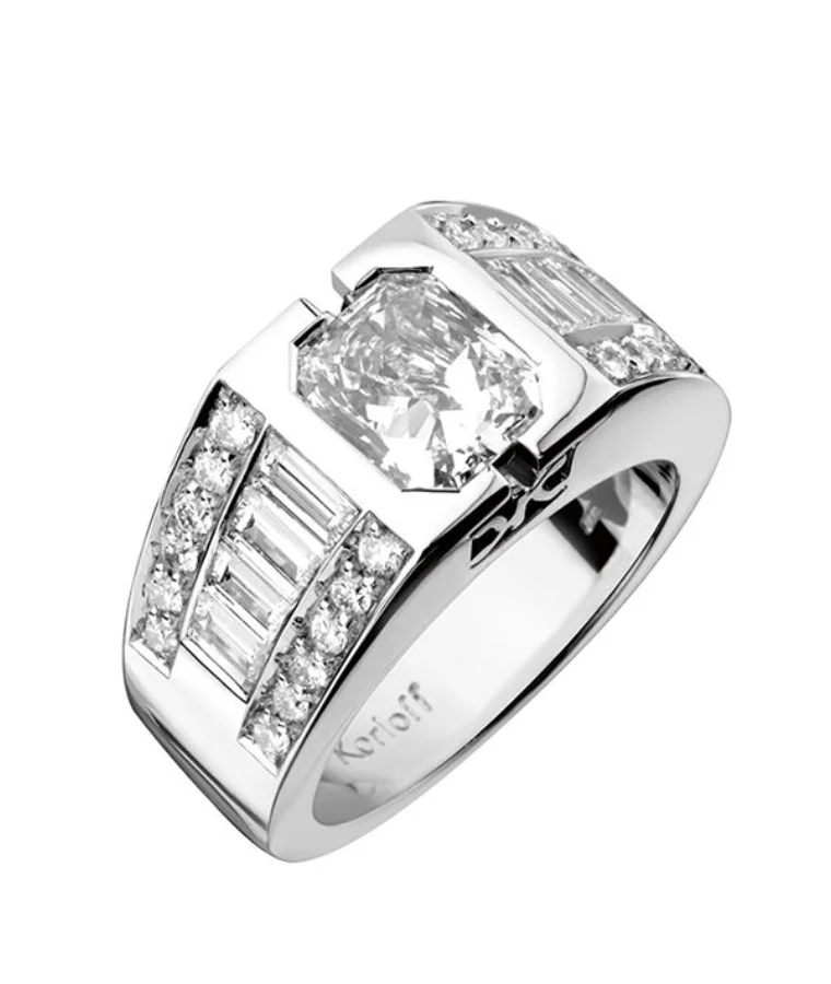 Mens Silver Lab Grown Diamond Rings