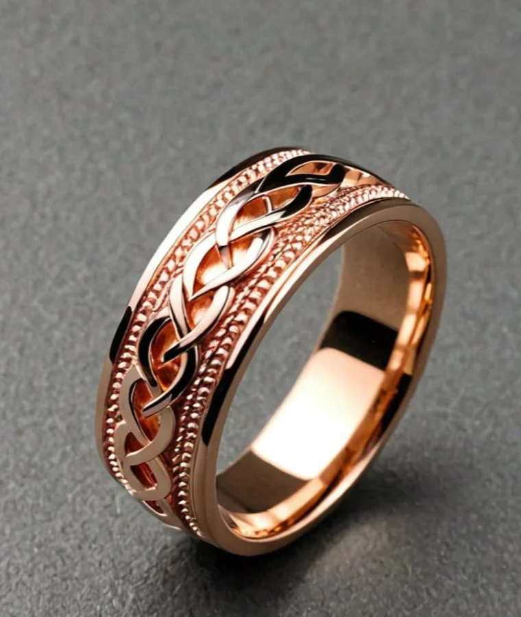 Mens rose gold natural diamond rings