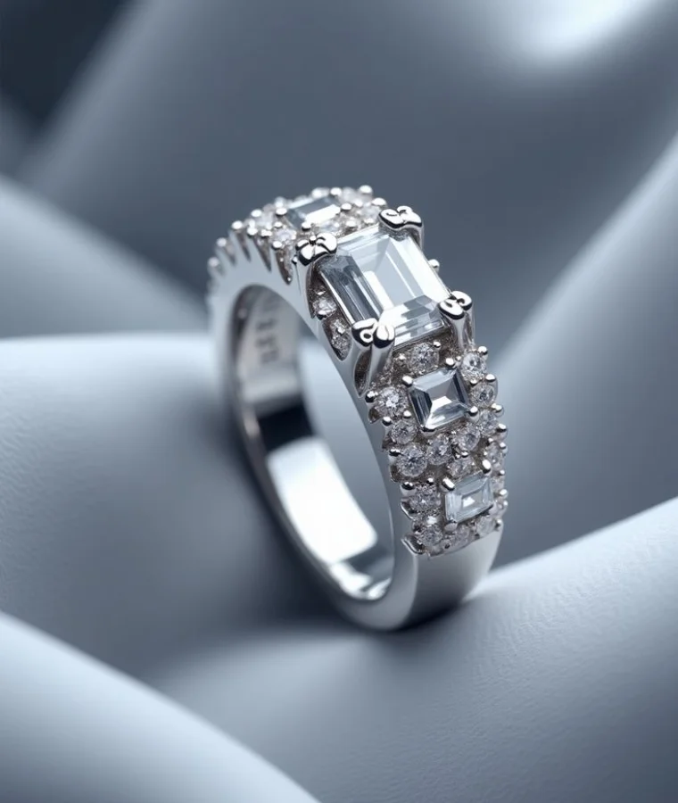 womens titanium natural diamond rings