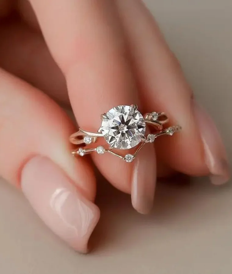 womens silver lab grown diamond rings