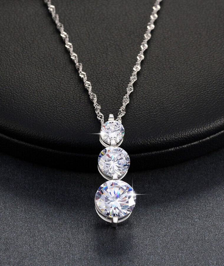womens geometric lab grown diamond pendants