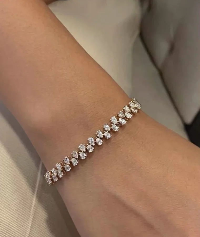 womens platinum natural diamond bracelets