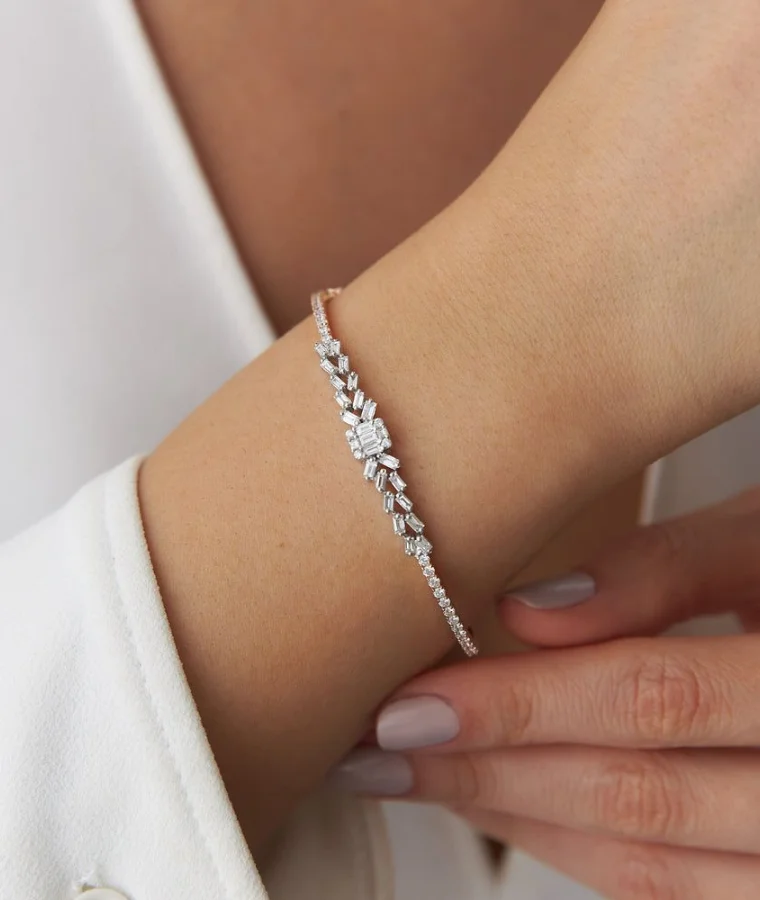 womens titanium natural diamond bracelets