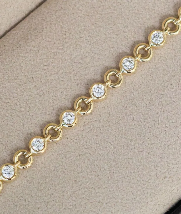 womens titanium lab grown diamond bracelets
