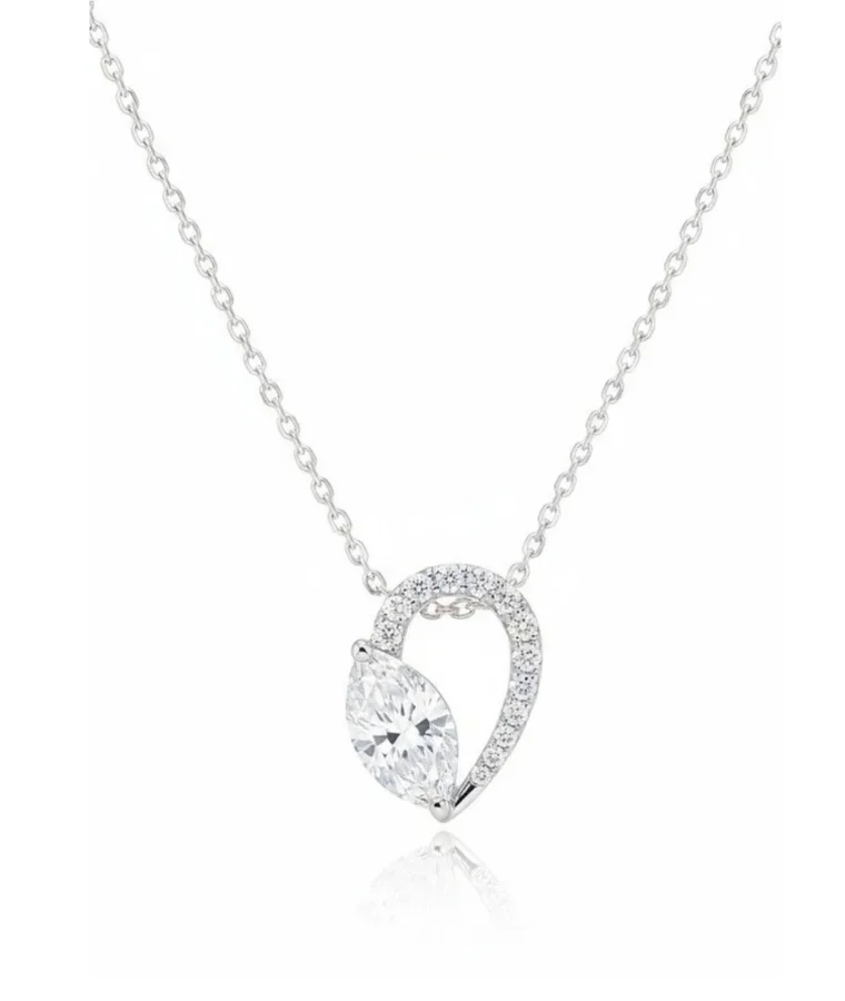 womens geometric lab grown diamond pendants