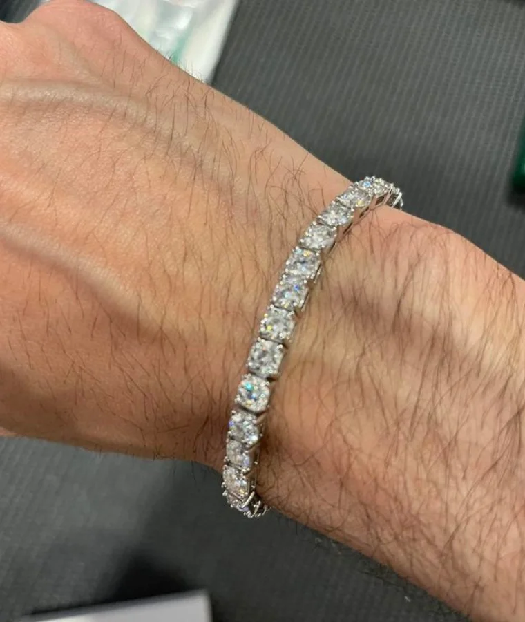 mens titanium natural diamond bracelets