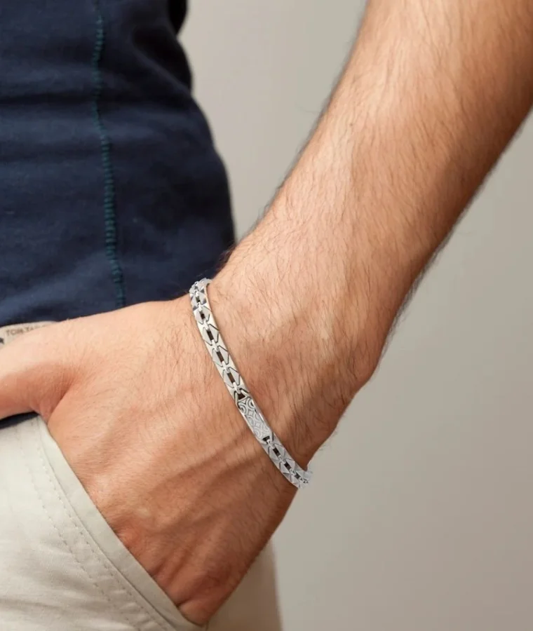 mens geometric lab grown diamond bracelets