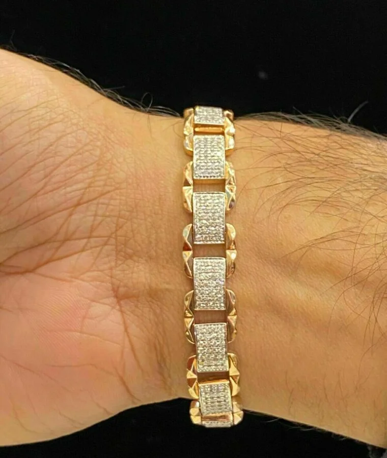 mens signet lab grown diamond bracelets