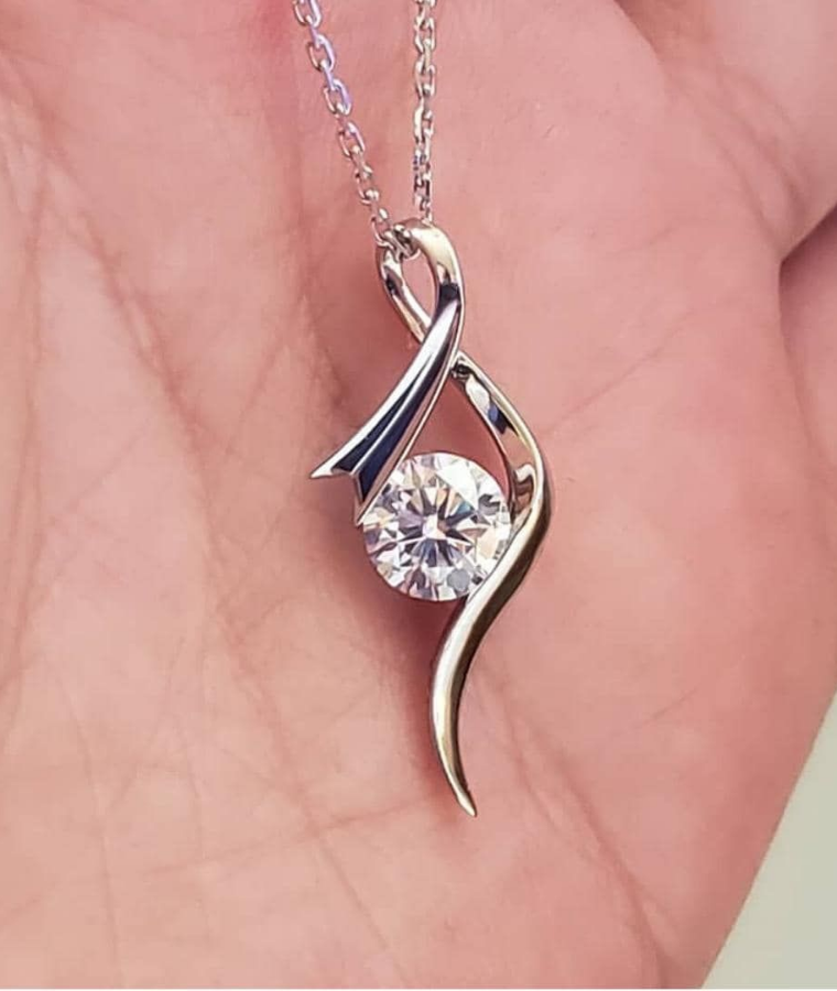 womens signet lab grown diamond pendants