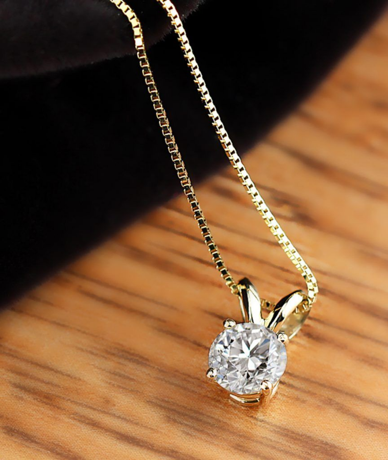 womens platinum lab grown diamond pendants