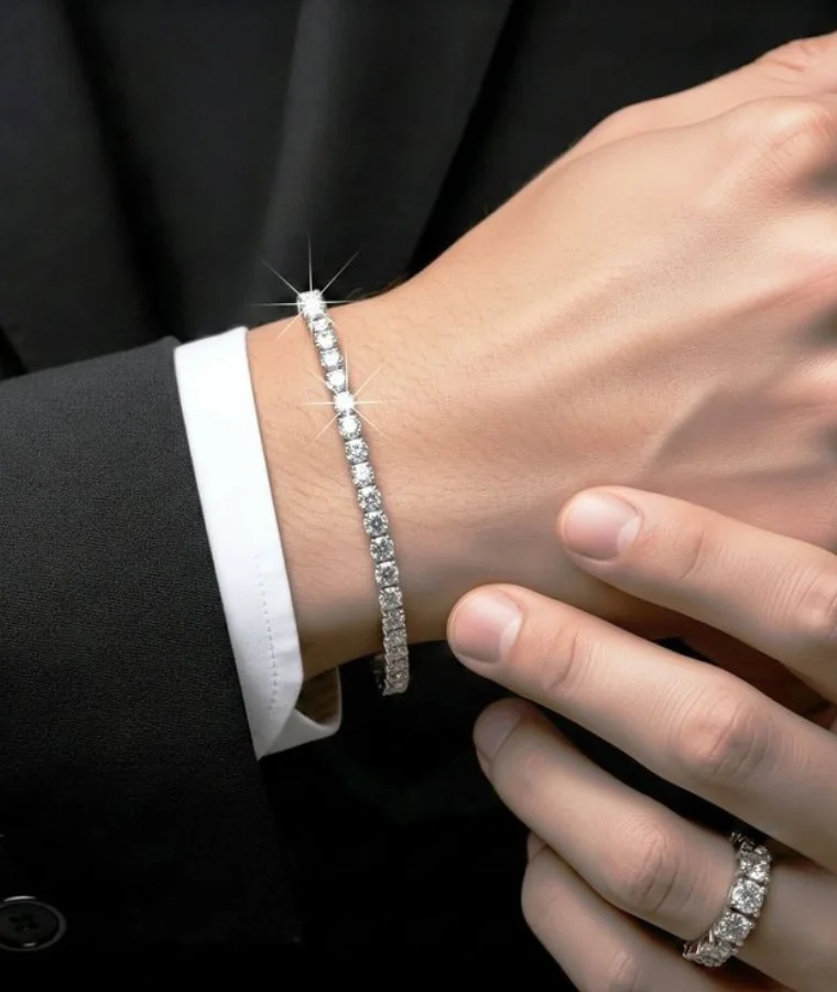 Mens Certified lab grown diamond bracelets