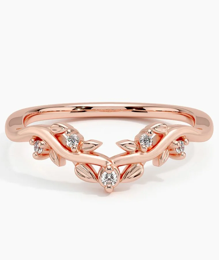 womens rose gold natural diamond rings