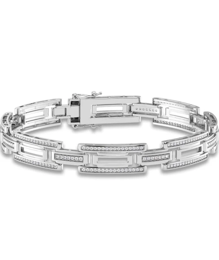 mens classic lab grown diamond bracelets