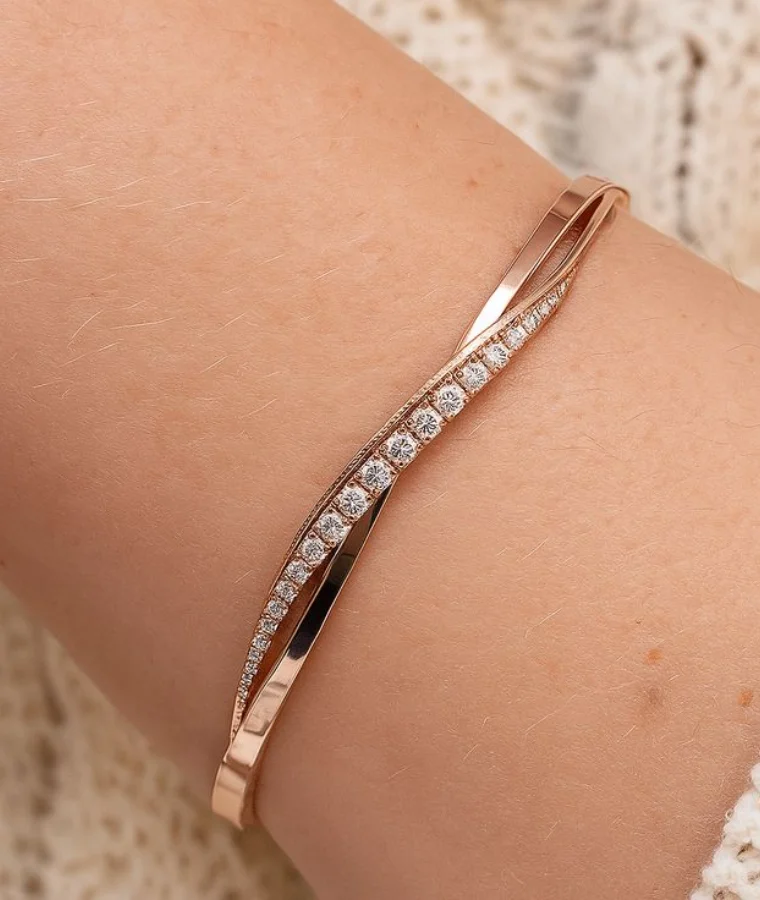 womens palladium natural diamond bracelets