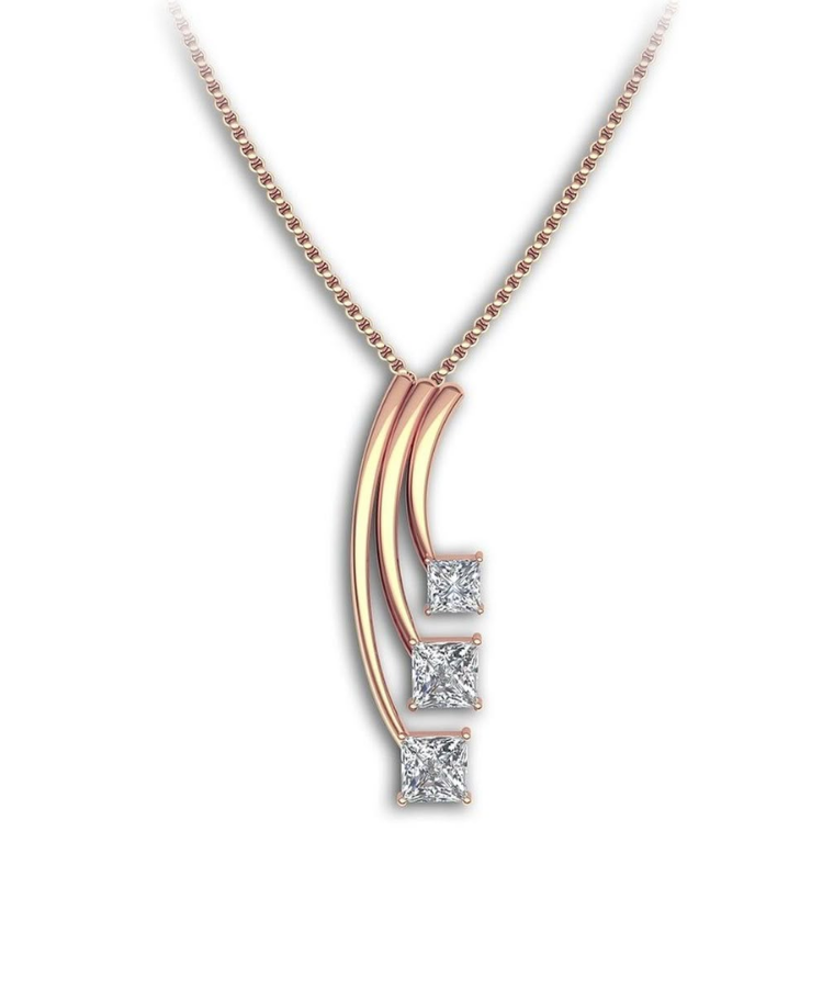 womens rose gold lab grown diamond pendants