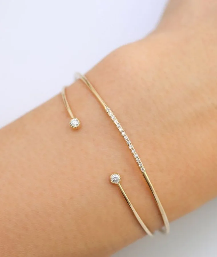 womens rose gold natural diamond bracelets