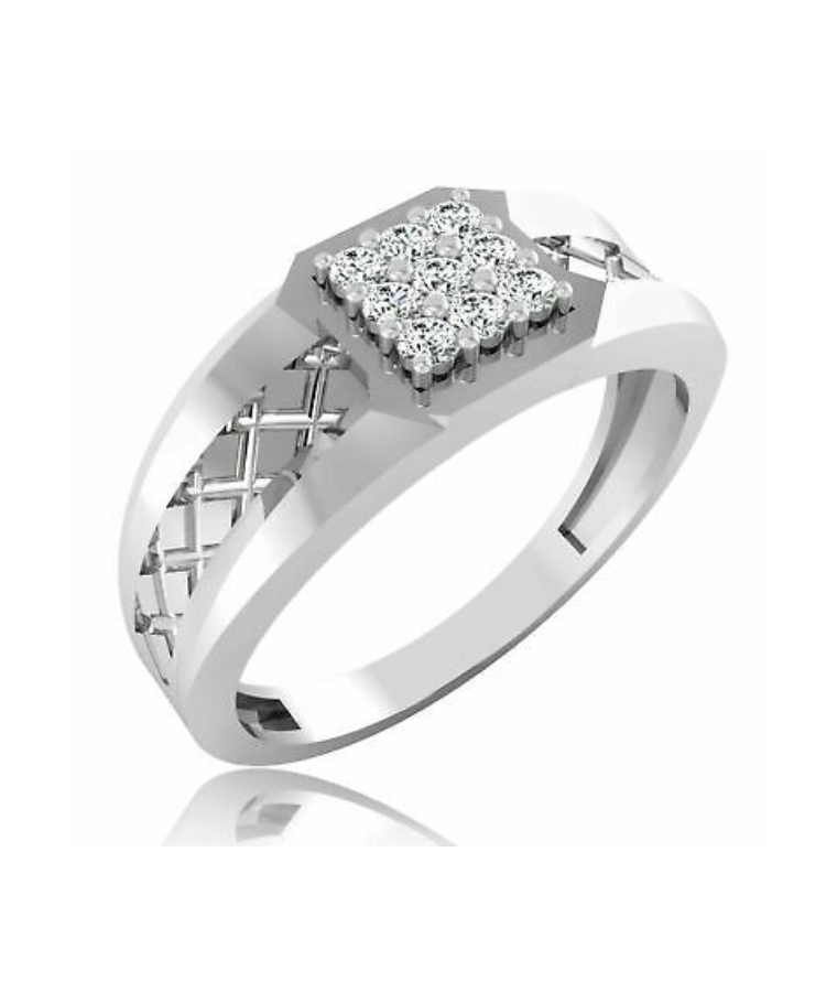 Mens titanium natural diamond rings
