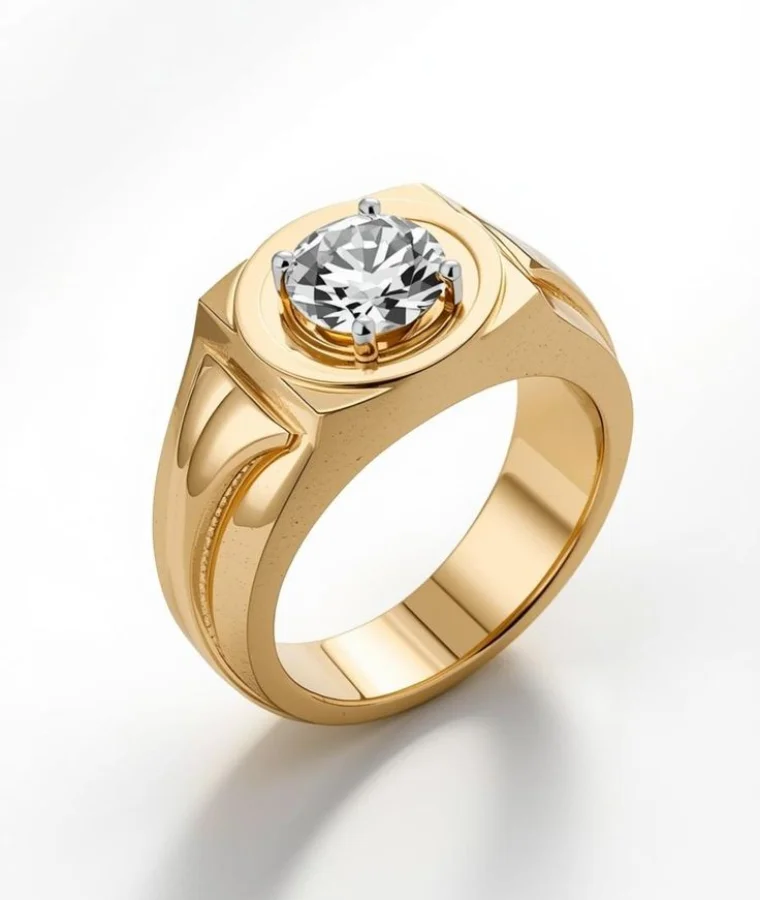 Mens Gold Lab Grown Diamond Rings