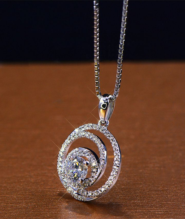 womens minimal lab grown diamond pendants