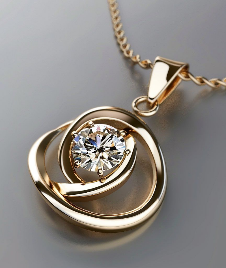 womens gold lab grown diamond pendants