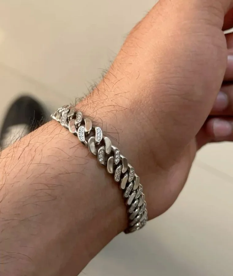 Mens classic natural diamond bracelets