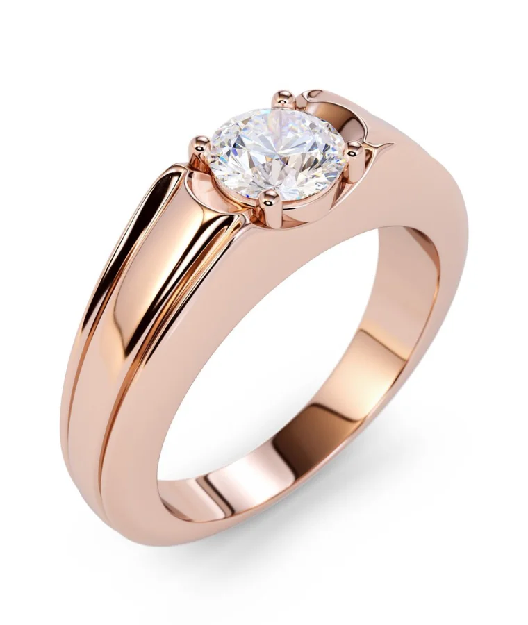 mens rose gold lab grown diamond rings
