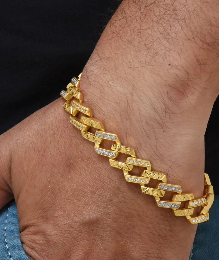 mens classic lab grown diamond bracelets