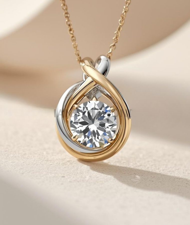 womens palladium lab grown diamond pendants