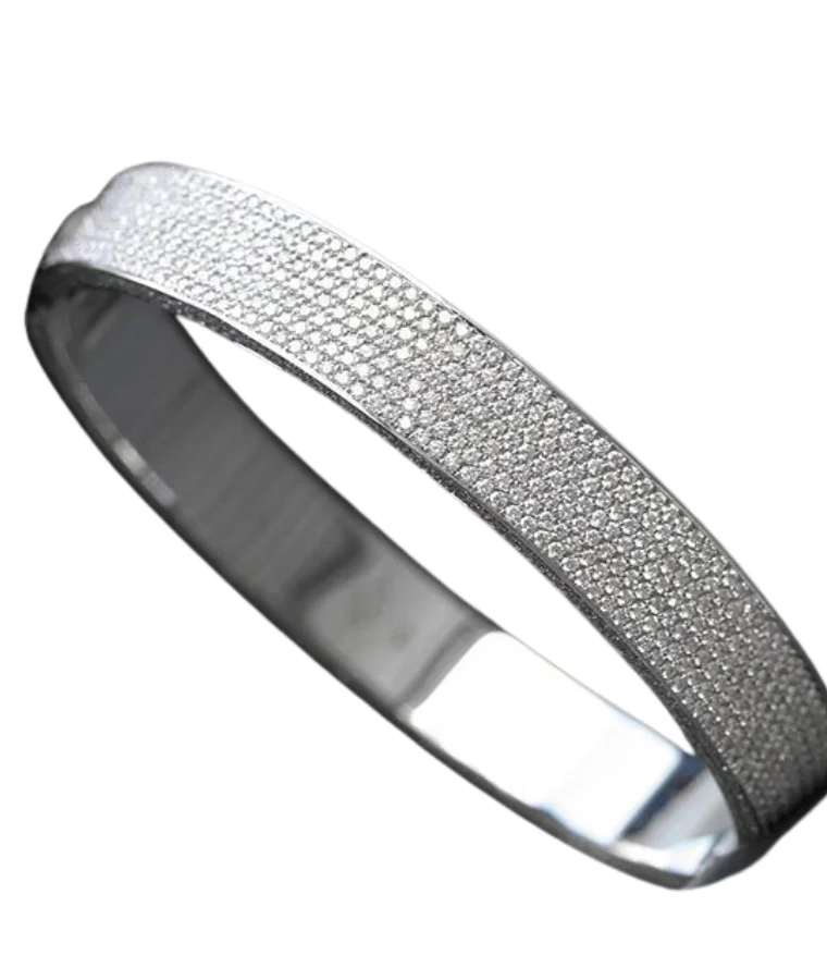 Mens White Gold Lab Grown Diamond Bracelets