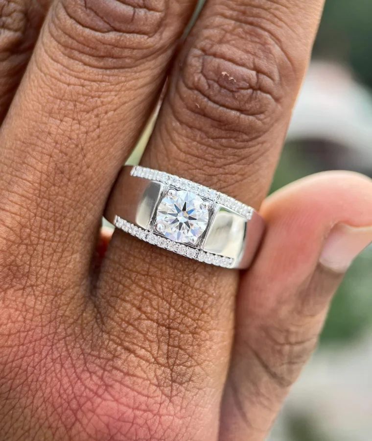 mens designer natural diamond rings