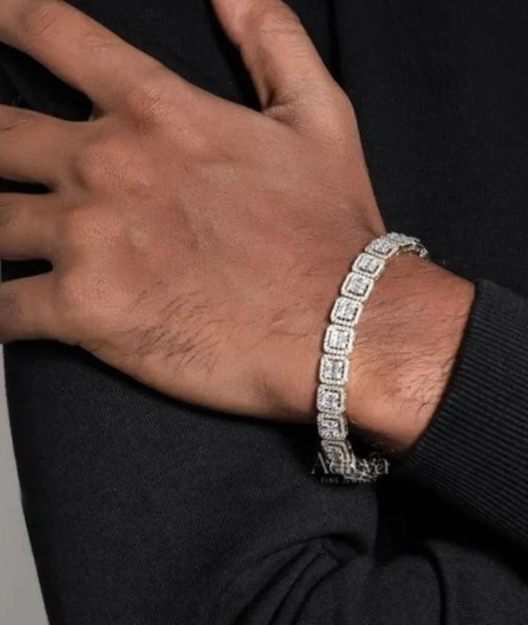 mens authentic lab grown diamond bracelets