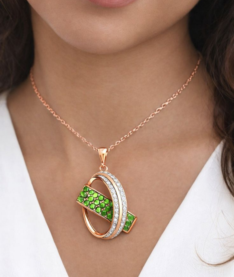 womens silver lab grown diamond pendants